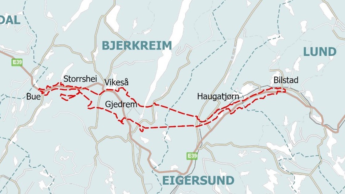 Nye Veier start opp planprogram for parsellen E39 Bilstad - Bue i Rogaland.