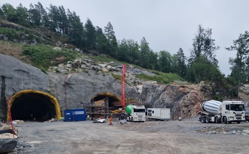 Støping av tunnelportaler pågår ved Blåfjelltunnelen. Foto: Jony Moen