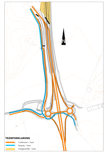 Kart som viser trafikkomlegging fra 31. oktober